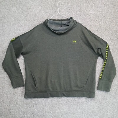 Sudadera Under Armour Mujer XXL Verde Ventilada Calce Suelto Capucha Cuello Pullover Foto 1 de 4