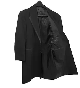 Men's Oscar de la Renta Black Tuxedo Jacket Long Frock Coat Western Duster 42XL - Picture 1 of 5