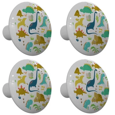 Set of 4 Dinosaur Desert Round Drawer Knobs / Cabinet Knob / Pulls - Image 1 of 4