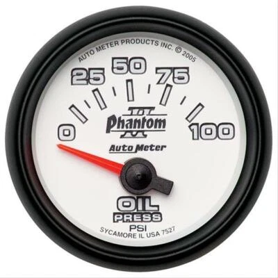 AutoMeter 0-100 PSI Phantom II Analog Oil Pressure Gauge 7527 - Image 1 of 4