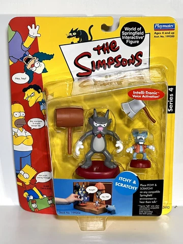 ITCHY & SCRATCHY Playmates The Simpsons NEW Figure World of Springfield Series 4 Cover