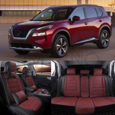 Роскошные кожаные передние + задние чехлы на автомобильные сиденья для Nissan Rogue 5 мест сделано в США - Изображение 1 из 4