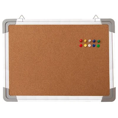 Cork Board Set - Bulletin Corkboard 16 x 12 inch Framed with 10 Thumb Tacks -... - Image 1 of 4