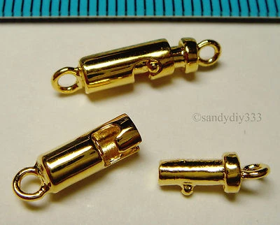 1x REAL 18K GOLD plated  STERLING SILVER SPRING CLASP 16mm 3.5mm G091 - Image 1 of 2