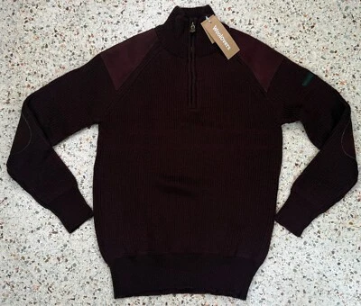 Suéter Woolovers Para Hombre 100% Lana Pura Ciruela Oscura Manga Larga Talla Pequeña Foto 1 de 4