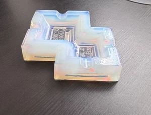 Cenicero de vidrio opalescente estilo Hunebelle Sabrino años 30 Terbinthiol Thomas - Imagen 1 de 7