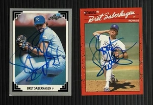 2X Tarjeta Bret Saberhagen FIRMADA Autografiada Automática Kansas City Royals Hoja Donruss - Imagen 1 de 1