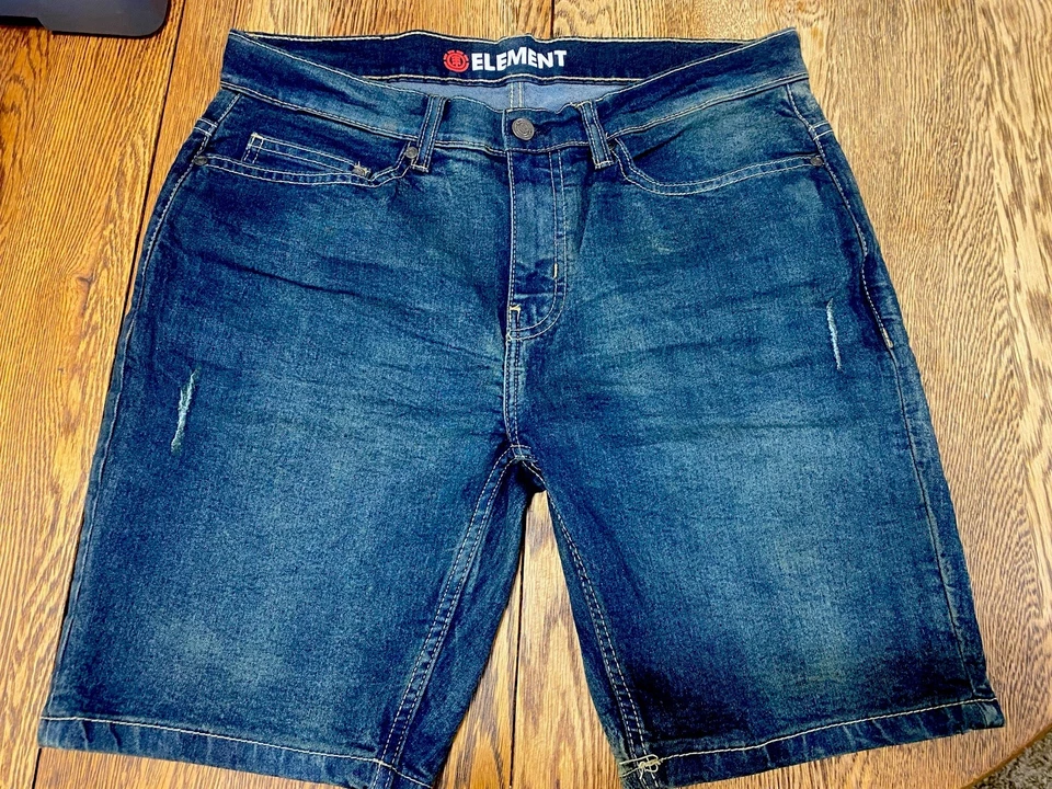 Element Modern Stretch Slim Fit Denim Shorts Size 32w - 9” inseam - NEW W/ TAGS - Image 1 of 4