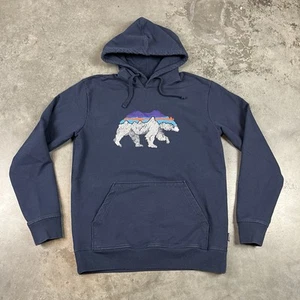 Patagonia Hoodie Mens Medium Blue Pockets Outdoors Bear Preowned - Picture 1 of 20