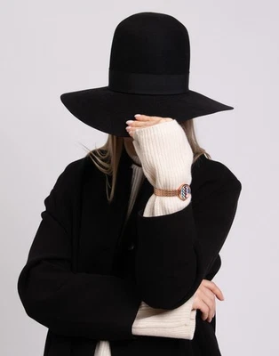 RRP €588 MAISON MARGIELA Rabbit Hair Felt Fedora Hat Size S Black  - Image 1 of 4