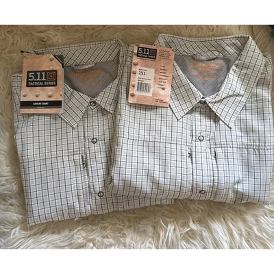 Lote de 2 Camisas Encubiertas Serie Táctica 5.11 Para Hombres 2XL Cuadros Manga Corta Regalo NUEVO Foto 1 de 4