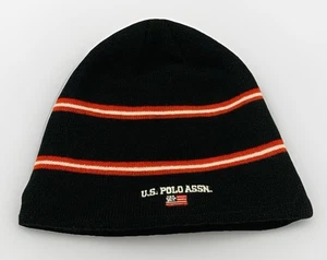 US Polo Assn Mütze Beanie USA Flagge Vintage 90er Erwachsene Heritage Navy schwarz Streifen adrett - Bild 1 von 14