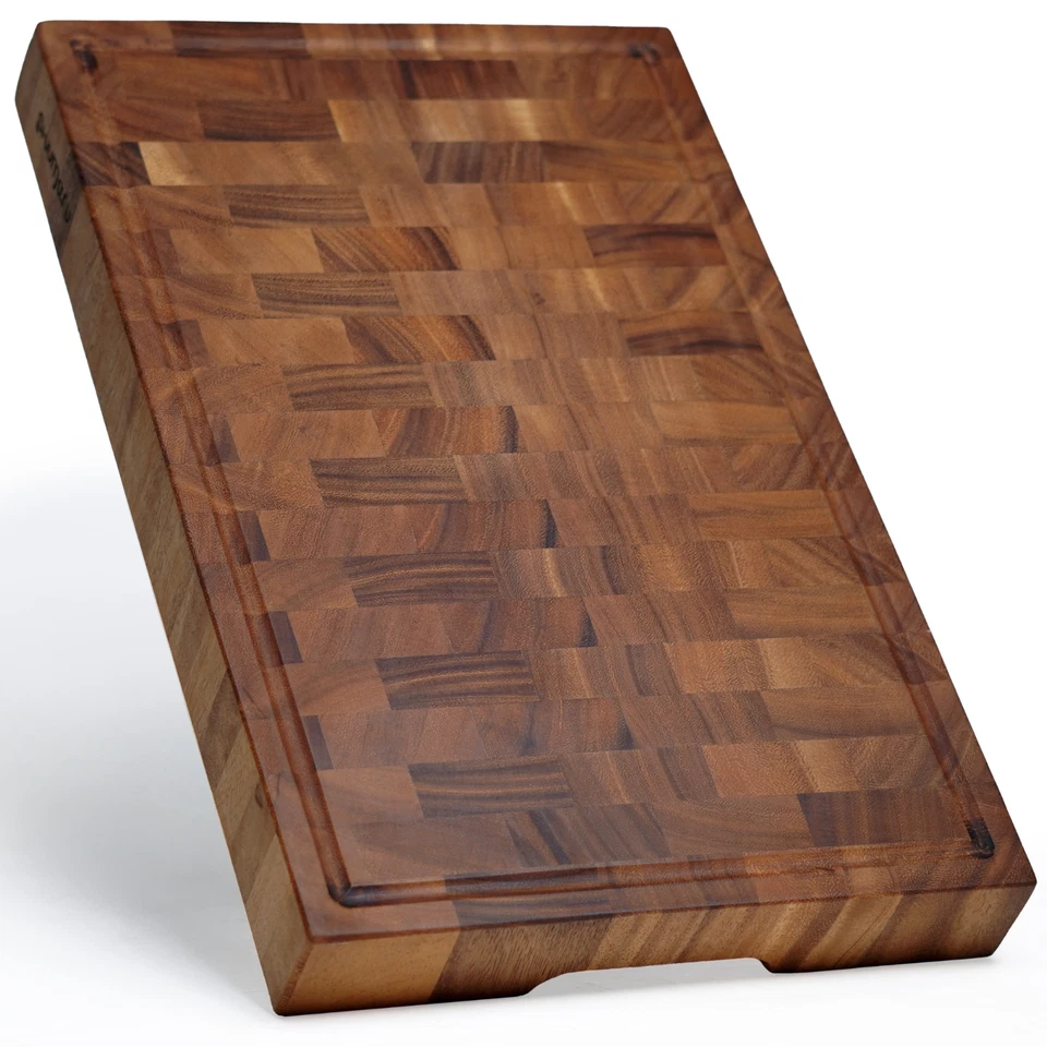 SHUMARU Tropical Walnut End-Grain Wood Cutting Board – 19X12X2" Butcher Block - Image 1 of 4