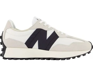 *NEW* New Balance 327 Sneakers Shoes Black White Coffee Women Sz 9.5 WG327BC - Picture 1 of 7