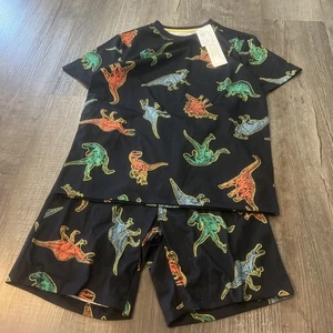 NWT Old Navy Boys Dinosaur Pajama PJS Set NWT Size XL 14-16 Flame Resistant New - Picture 1 of 7