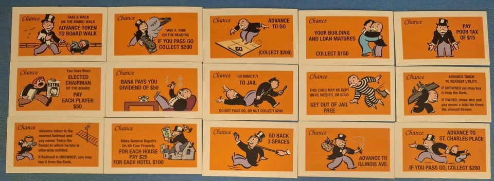 Tarjetas Monopoly Chance ▲ 1995 Parker Brothers ▲ ¡Tú eliges! Foto 1 de 1