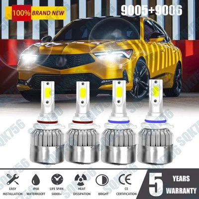 For Acura Integra 1994-1999 LED Headlight Bulbs High Low Beam Bulbs Kit - Image 1 of 4