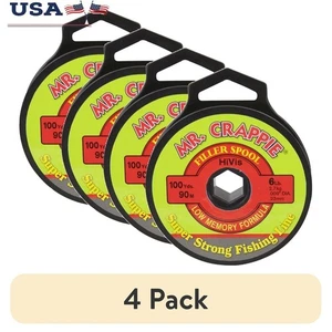 Lenza da Pesca Monofilamento Hi Viz 6Lb 100YD Super Bassa Memoria Resistente all'Abrasione - Foto 1 di 18