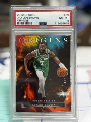 2022-23 Panini Origins Orange #89 Jaylen Brown /75 PSA 8 - Image 1 of 3