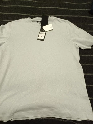 Camiseta Massimo Dutti Para Hombre Azul Pálido Cuello Redondo Portugal Talla L LINO ALGODÓN Foto 1 de 4