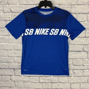 Camiseta NIKE SB Juvenil XL Skateboarding Dri-Fit Manga Corta Azul Deletrear Polye - Imagen 1 de 12