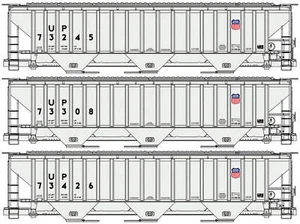 Accurail 8138 HO Scale PS 4750 Covered Hopper Kit 3 Pack Union Pacific UP - Picture 1 of 1