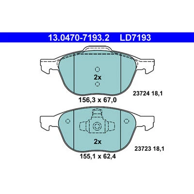 Volvo S40 ATE Front Disc Brake Pad Set LD7193 30793618 - Image 1 of 2