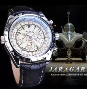 Men's Jaragar Automatic Mechanical Watch With Leather Strap - Picture 1 of 3