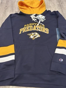 Neu Nashville Predators Sweatshirt Herren Champion Bekleidung Jersey Krawatte Hoodie Large - Bild 1 von 8