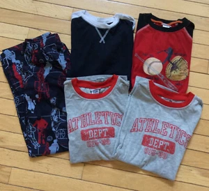 Boys Lot of 5 Pajama Pants and Shirts Old Navy Cherokee Sports Size Large EUC  - Picture 1 of 12