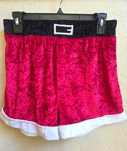 Max Deco Pajama Shorts Pants Mens M Red Crushed Velvet Christmas Cosplay Lounge - Picture 1 of 6