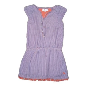 Bleu Comme Gris Girls Orange Blue Tassel Tie Dress - Pompom Hem - Sz 5 - Picture 1 of 11