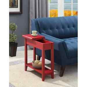 Small Chair Side Sofa End Table Thin For Small Spaces Nightstand Accent Wooden