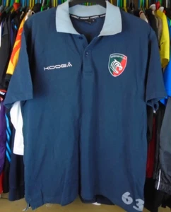 LEICESTER TIGERS KOOGA RUGBY POLO SHIRT JERSEY TOP LARGE - Picture 1 of 5