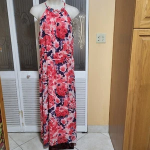 NY COLLECTIONS Ladies "NEW Beautiful Floral Sleeveless Halter Maxi Dress-Size 3X - Picture 1 of 14