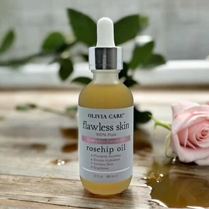 NEW! Olivia Care Flawless skin 100% Pure ROSEHIP OIL ANTIAGING FACIAL OIL 2 OZ - Picture 1 of 15