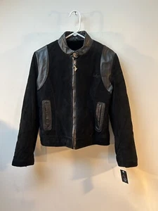 Vintage Y2K Women’s Baby Phat Genuine Leather Suede Bomber Jacket NOS Medium - Picture 1 of 9
