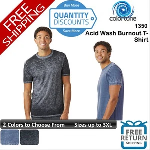 🔥 Colortone Men Acid Wash Burnout T-Shirt Short Sleeve top Up To 3XL 1350 - Picture 1 of 13