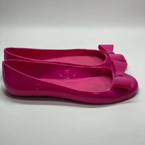 Zapatos Kate Spade Jelly Ballet Planos Acento de Arco Rosa Caliente Talla 9 - Imagen 1 de 7