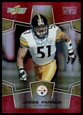 2008 Score Select #257 James Farrior Red Zone #/30 - Image 1 of 2