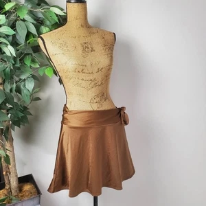 INC International Concepts Elegant Brown Gold Women's Swim Skirt Size Large - Picture 1 of 9