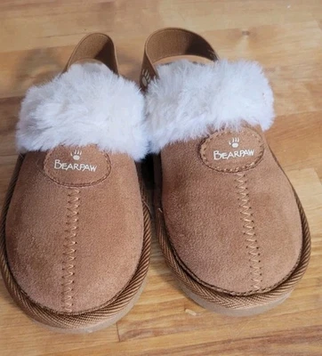 Zapatillas Bear Paw marrón de piel sintética para niños pequeños talla 8 Foto 1 de 4