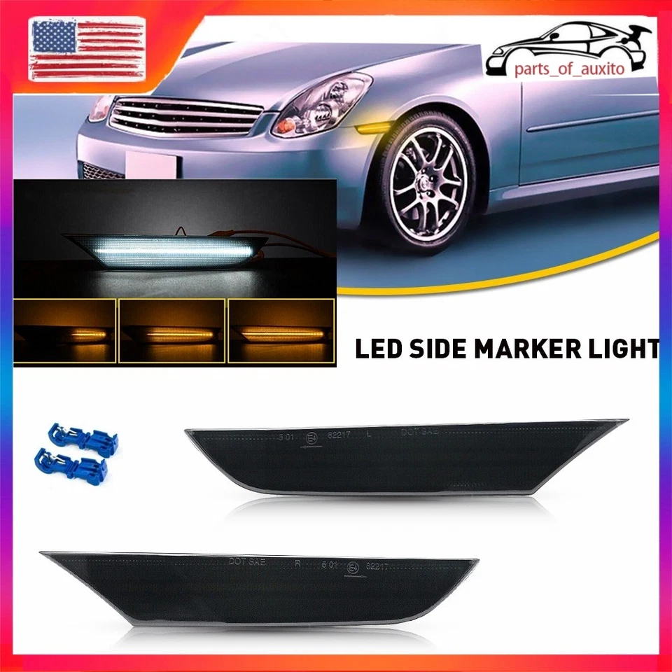 2/4/6 LED Side Marker Signal Light Switchback Lamps For 03-06 Infiniti G35 Sedan - Image 1 of 1