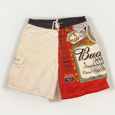 BUDWEISER Beer Swim Trunks Board SHORTS ~ Mesh Lined Men’s 38 Bud Pool Half Side - Image 1 of 4
