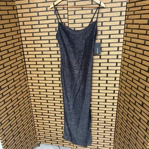 Liz & Sara Black Shimmer Stitch Maxi Dress Size Large - Picture 1 of 7