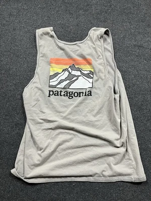 Camiseta sin mangas Patagonia para mujer L gris corte sin mangas gráfico logotipo senderismo al aire libre Foto 1 de 4