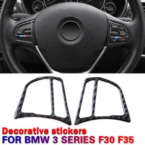 Cubierta de botón de volante de fibra de carbono para BMW Serie 3 4 F30 F32 2013-18 - Imagen 1 de 6