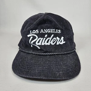 Vintage Los Angeles Raiders Hat NFL Football Adjustable Otto Cap Corduroy Rope - Picture 1 of 11