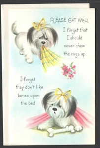 Tarjeta y envolventes de colección SUNSHINE LINE sin usar GET WELL CACHORROS "DIOS es amor" 1 Juan 4:16 - Imagen 1 de 7