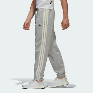 adidas Men's Winter 3-Stripes Pants GM0907 Medium Grey/Cream White/Off White - Picture 1 of 11